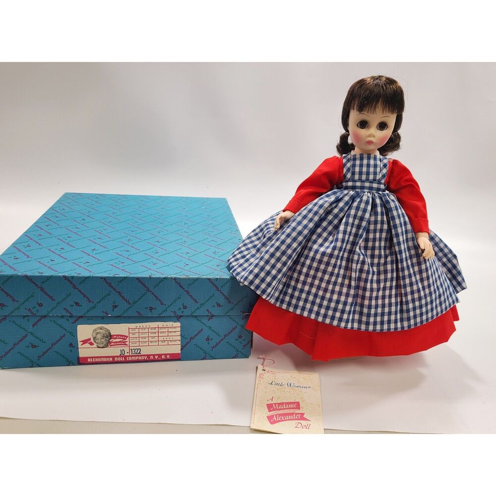 Madame Alexander Jo Little Women Doll 1322 Vintage 12" with Box Blue Apron